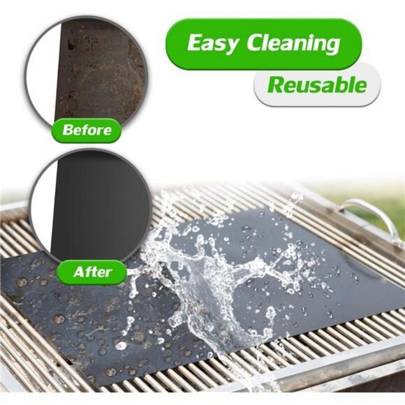 Set of 6-100% Non-Stick BBQ Grill Mats, Heavy Duty - 15.75 x 13-Inch, Black - Picture 6 of 6